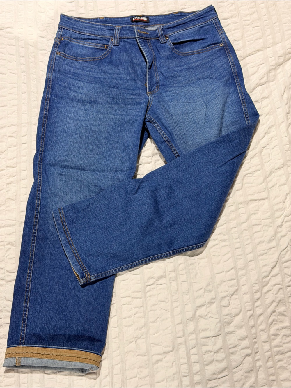 Kirkland Signature Men's Dark Blue Straight Jeans 36/29
